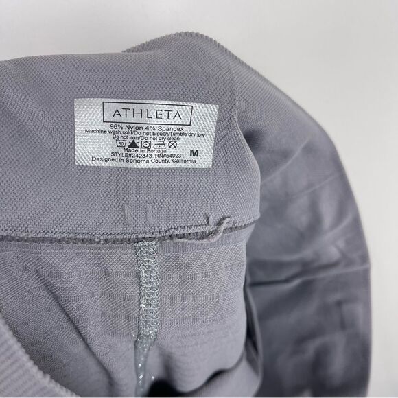 Athleta Grey Shimmer Stripe Tights Full Length Yoga Running Women's Size Medium - Picture 7 of 7